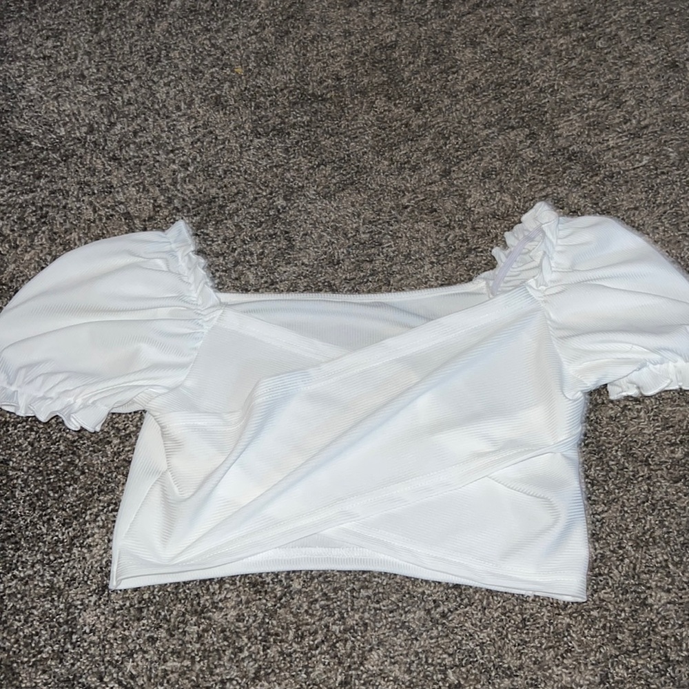 off the shoulder white crop top
